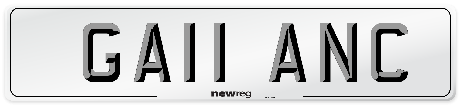 GA11 ANC Number Plate from New Reg